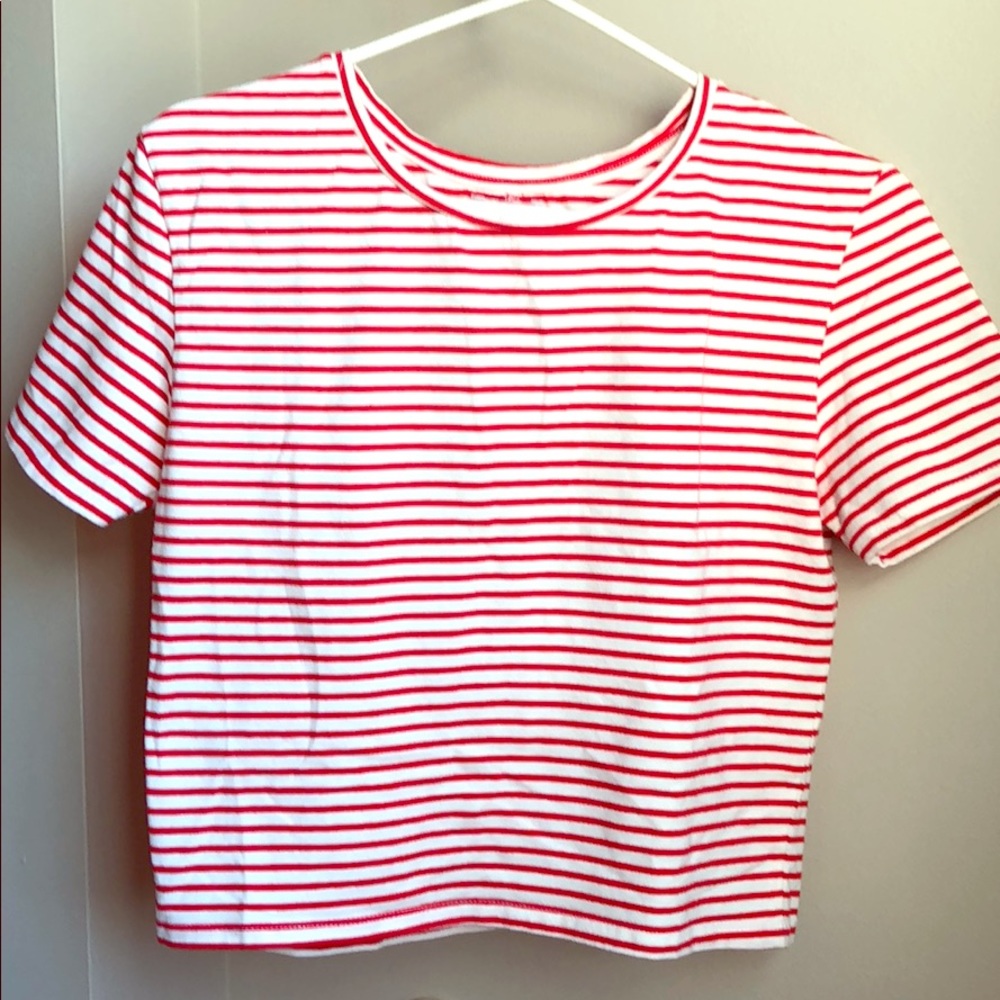 Zara short T-shirt, red-white stripe